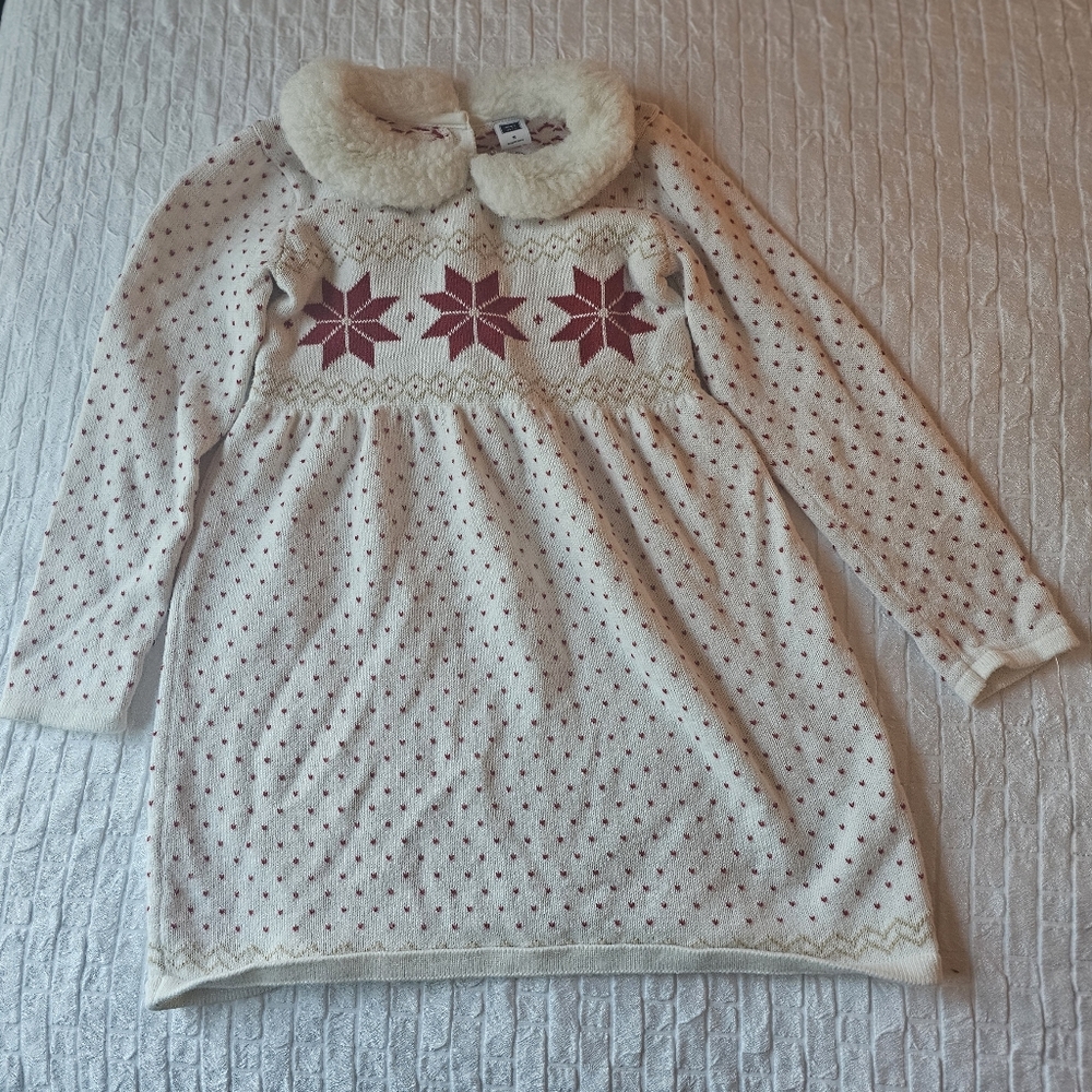 Janie & Jack Faux Ivory Sweater Dress Size 5 - Picture 2 of 7